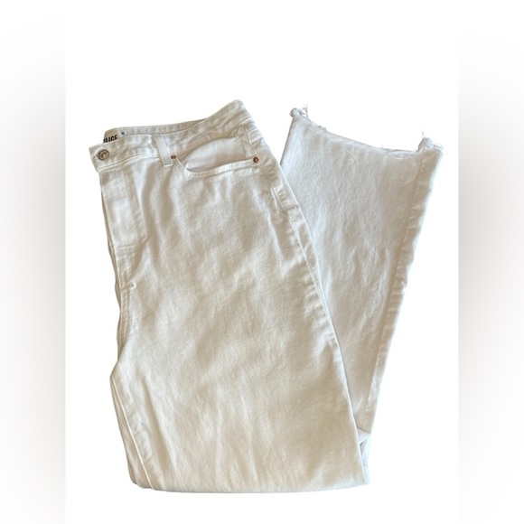 PAIGE Denim - Paige Claudine High Rise Boot Cut White Denim Jeans Women’s 32 / 12 Distressed